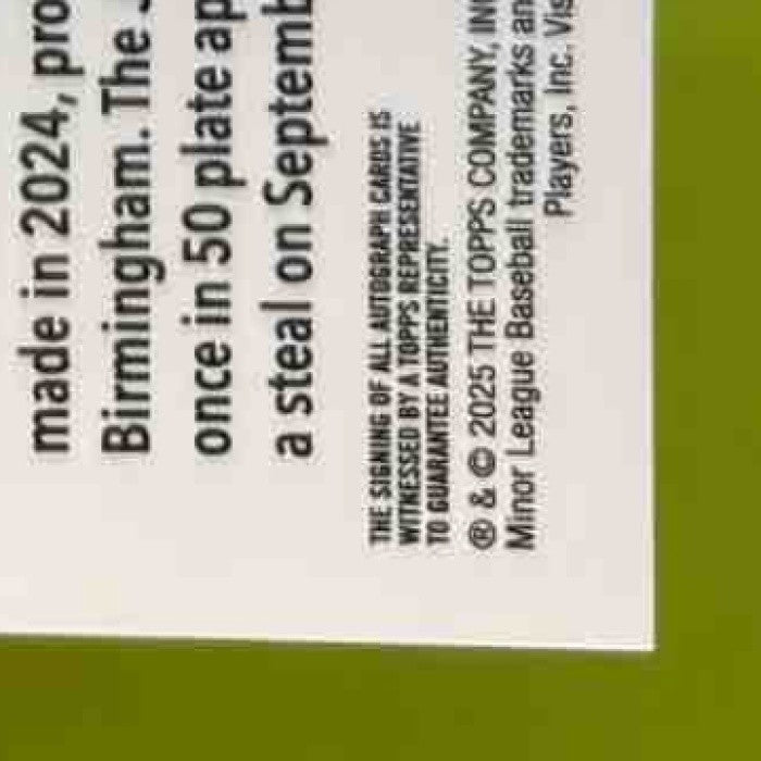 2025 Topps Pro Debut Rikuu Nishida Chrome Auto Green /99 Birmingham Barons - Sports Cards