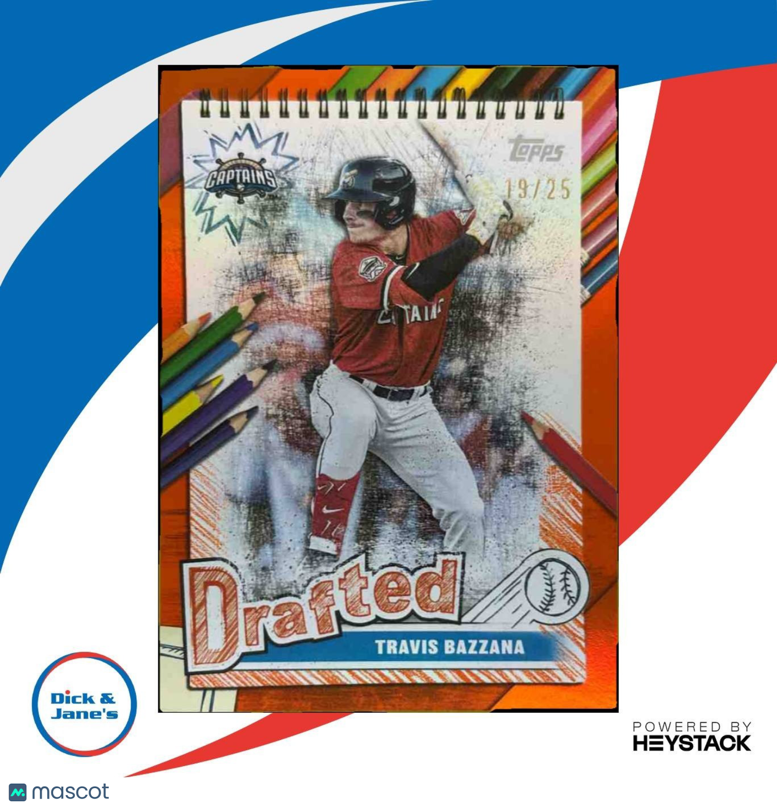 2025 Topps Pro Debut Travis Bazzana Drafted Orange Foil /25 Captains - Sports Cards