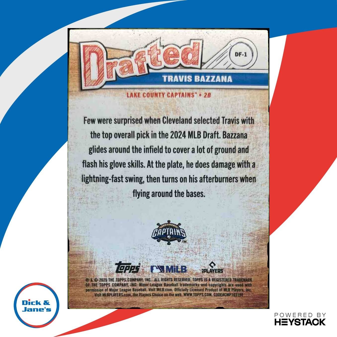 2025 Topps Pro Debut Travis Bazzana Drafted Orange Foil /25 Captains - Sports Cards