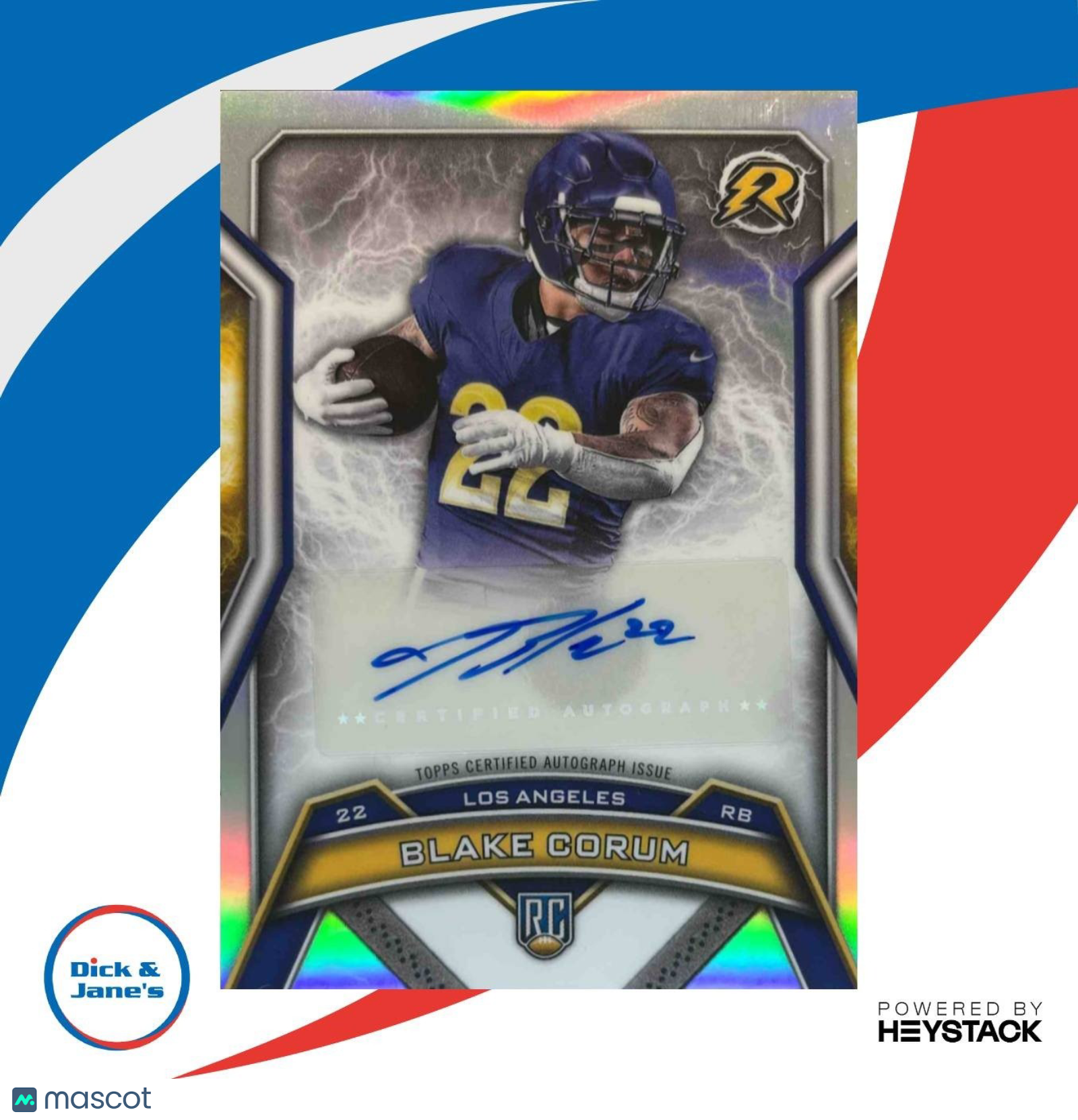 2025 Topps Resurgence Blake Corum Rookie Signature #RRS-BC RC Auto Rams - Sports Cards