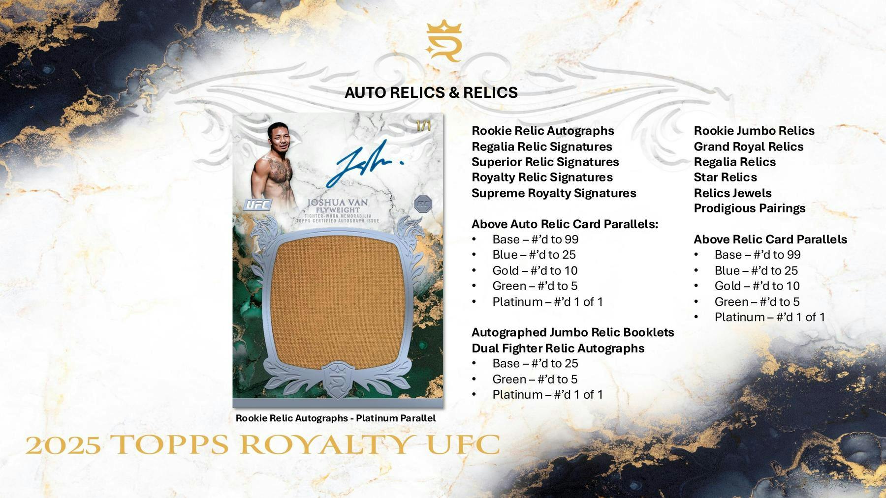 2025 Topps Royalty UFC Hobby Box (5 Auto / 3 Relics) - Trading Cards