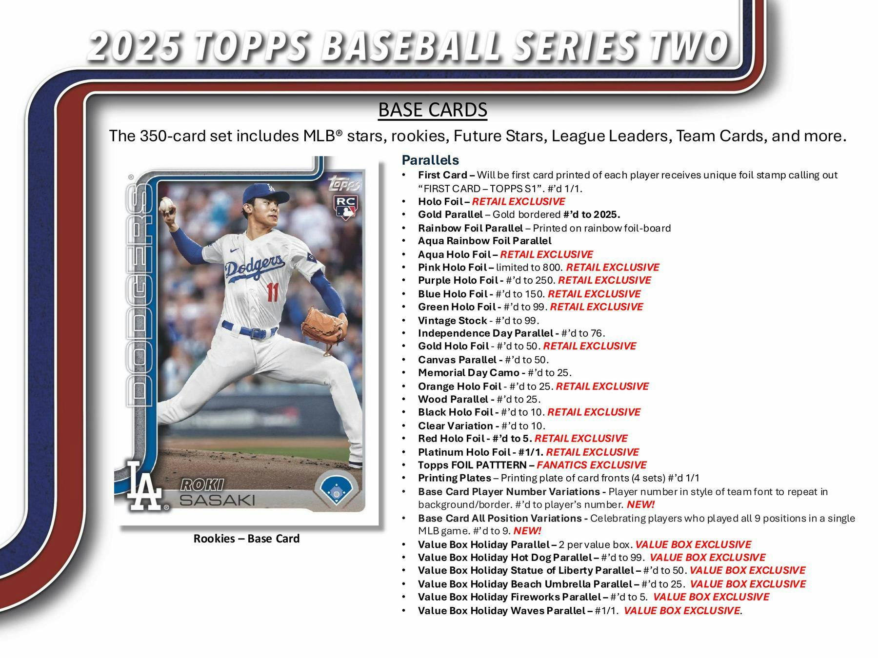 2025 Topps Series 2 Baseball Blaster Box (3 Holiday Parallels Plus More!) - MLB Retail Box