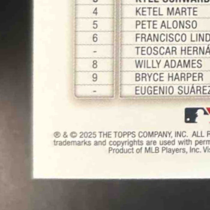 2025 Topps Shohei Ohtani Ozuna Schwarber Purple /250 #1 Dodgers - Sports Cards