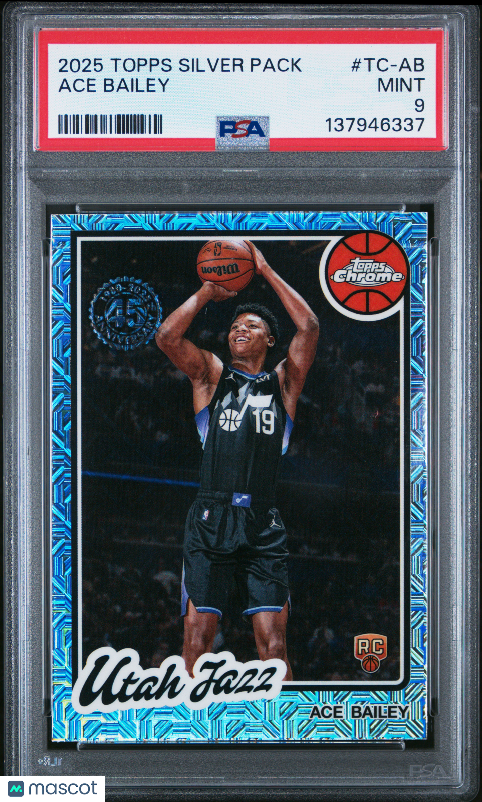 2025 Topps Silver Pack Topps Chrome Ace Bailey Rookie PSA 9 MINT Utah Jazz - Graded Sports Cards