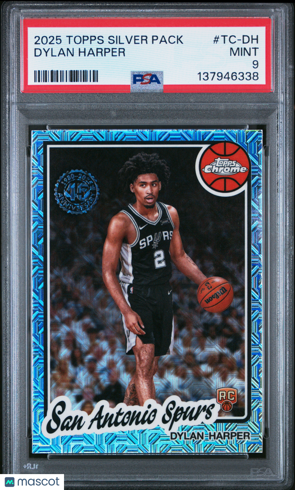 2025 Topps Silver Pack Topps Chrome Dylan Harper Rookie PSA 9 MINT Spurs - Graded Sports Cards