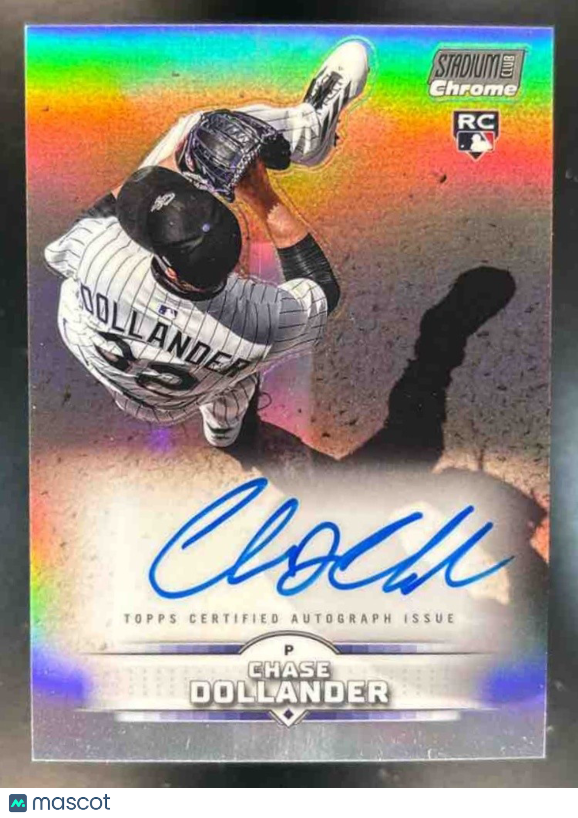 2025 Topps Stadium Club Chase Dollander Chrome Auto RC Colorado Rockies - Sports Cards
