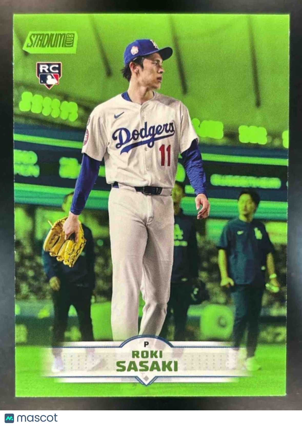 2025 Topps Stadium Club Roki Sasaki Lime Green Foil #187 RC Los Angeles Dodgers - Sports Cards
