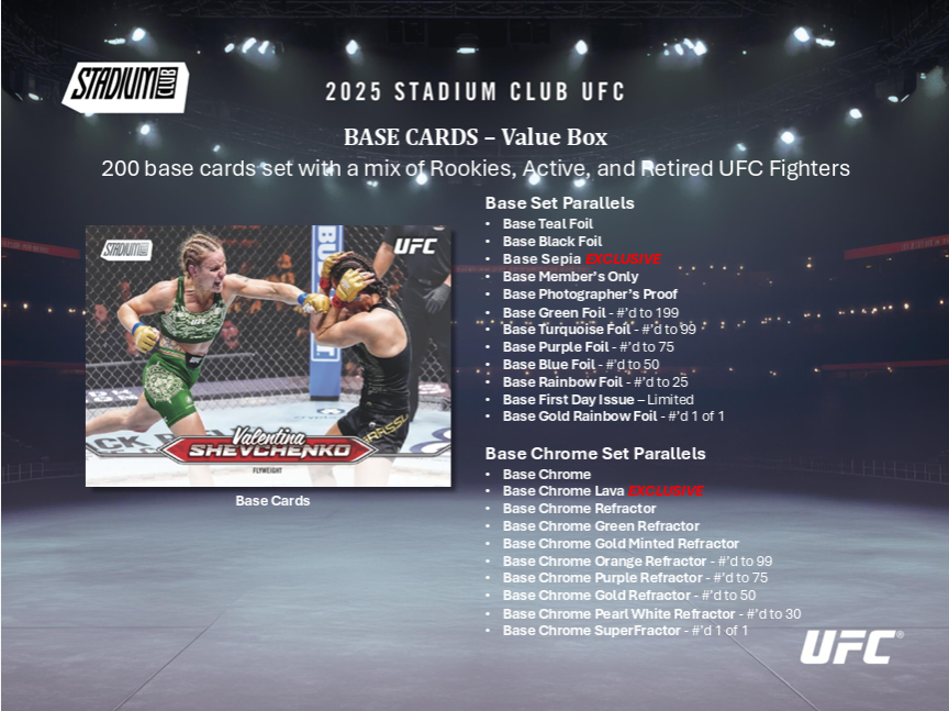 2025 Topps Stadium Club UFC 6-Pack Blaster Box - Trading Cards