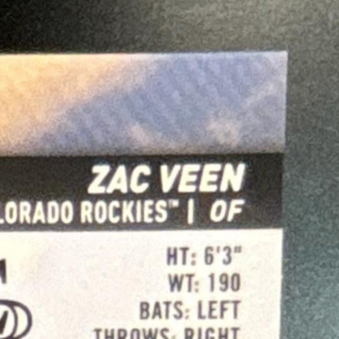 2025 Topps Stadium Club Zac Veen Chrome Auto #SCCA-ZV Colorado Rockies - Sports Cards