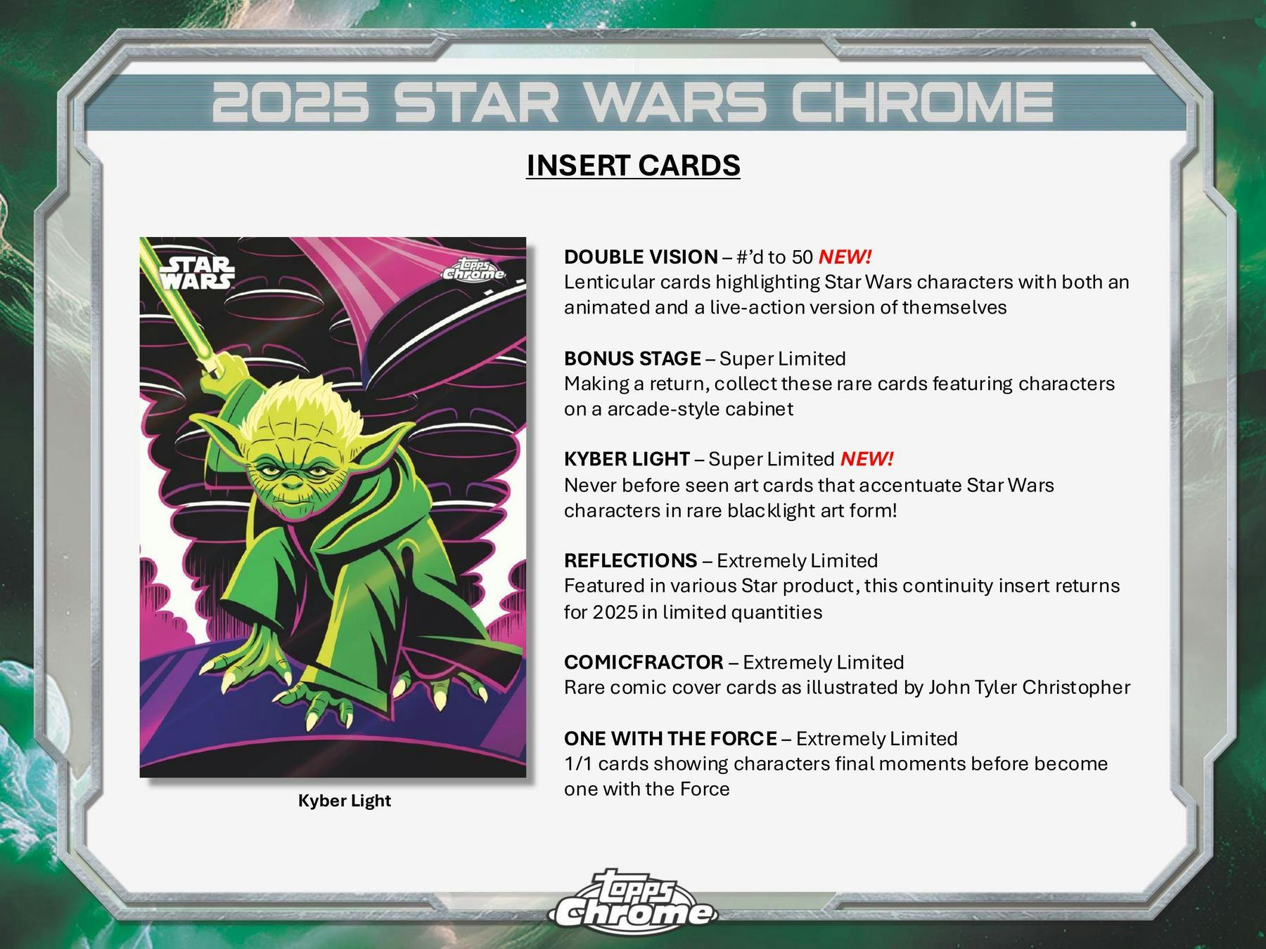 2025 Topps Star Wars Chrome Hobby Box (1 Auto) Collectible Trading Cards