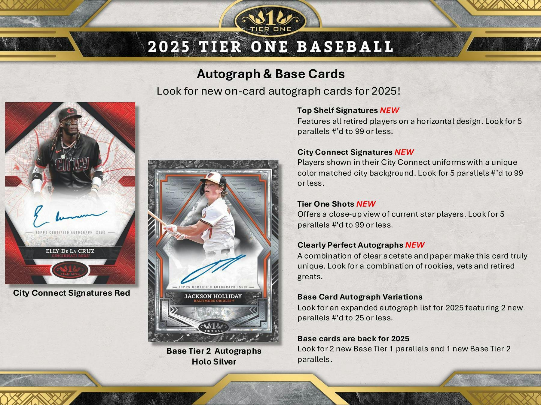 2025 Topps Tier One Baseball Hobby Box (2 Auto / 1 Mem) - MLB hobby