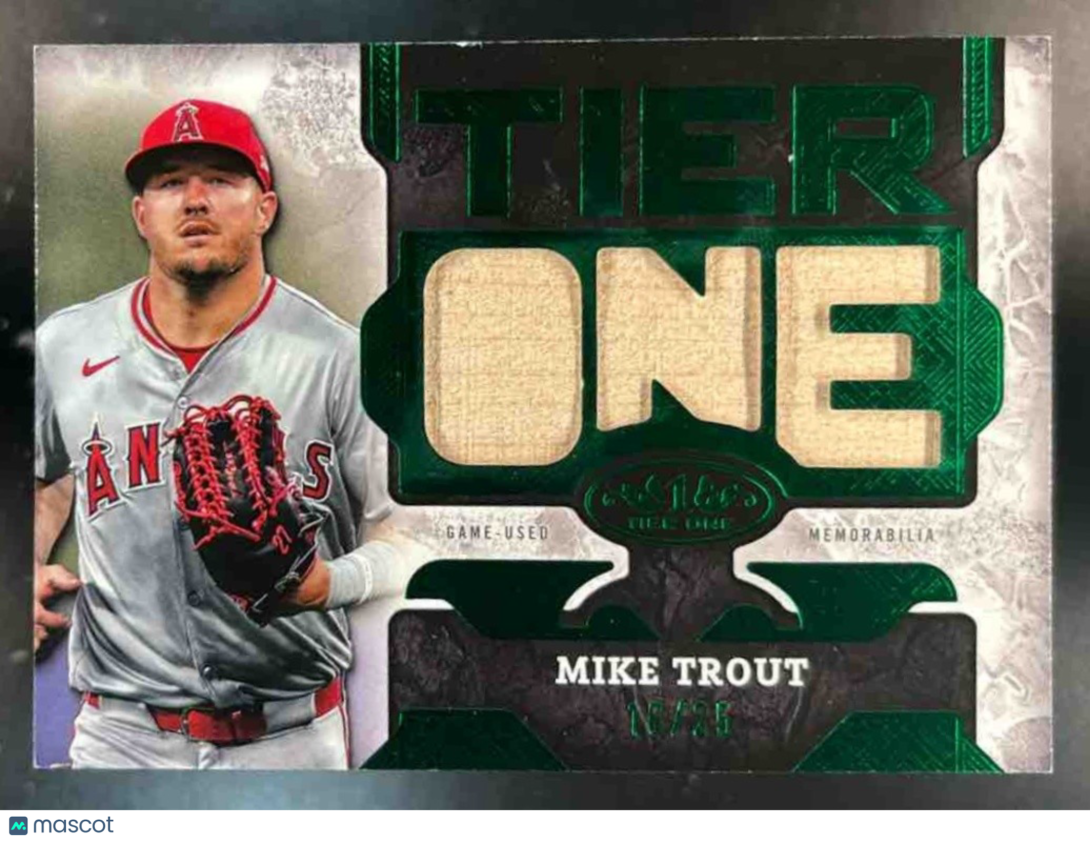 2025 Topps Tier One Mike Trout Relics Die Cut Green /25 #T1RD-MT - Sports Cards