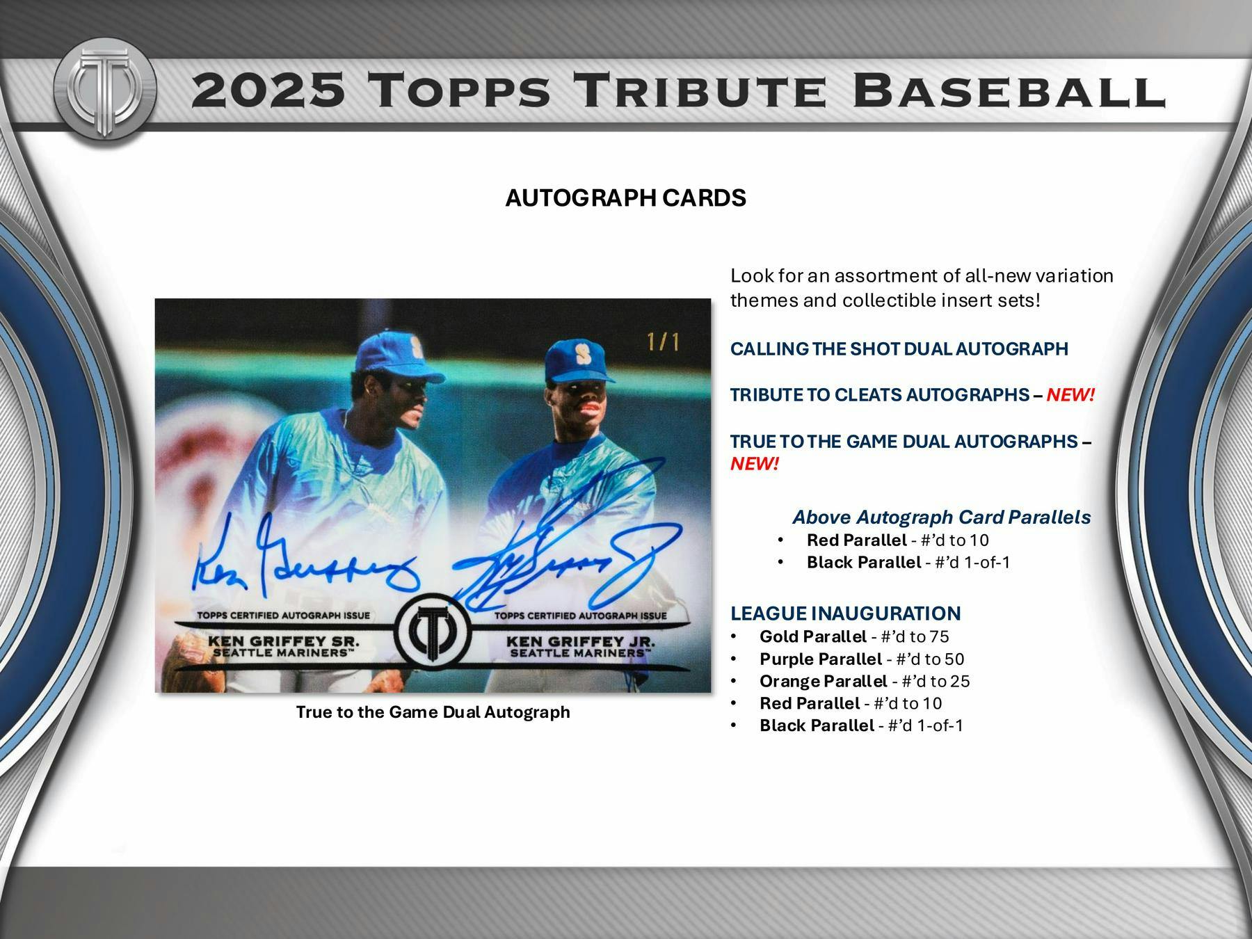 2025 Topps Tribute Baseball Hobby Box (3 Auto / 3 Mem) - MLB hobby