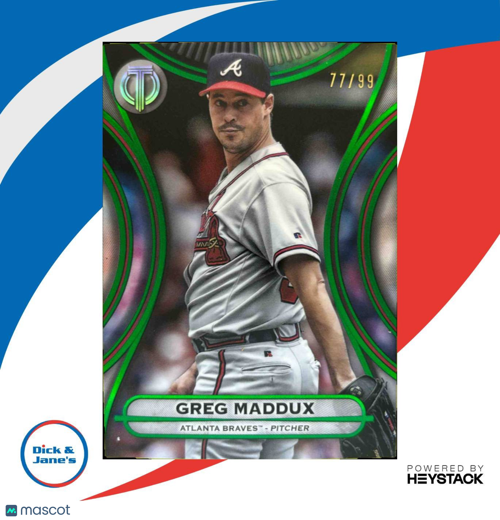 2025 Topps Tribute Greg Maddux Green 77/99 #68 Atlanta Braves - Sports Cards