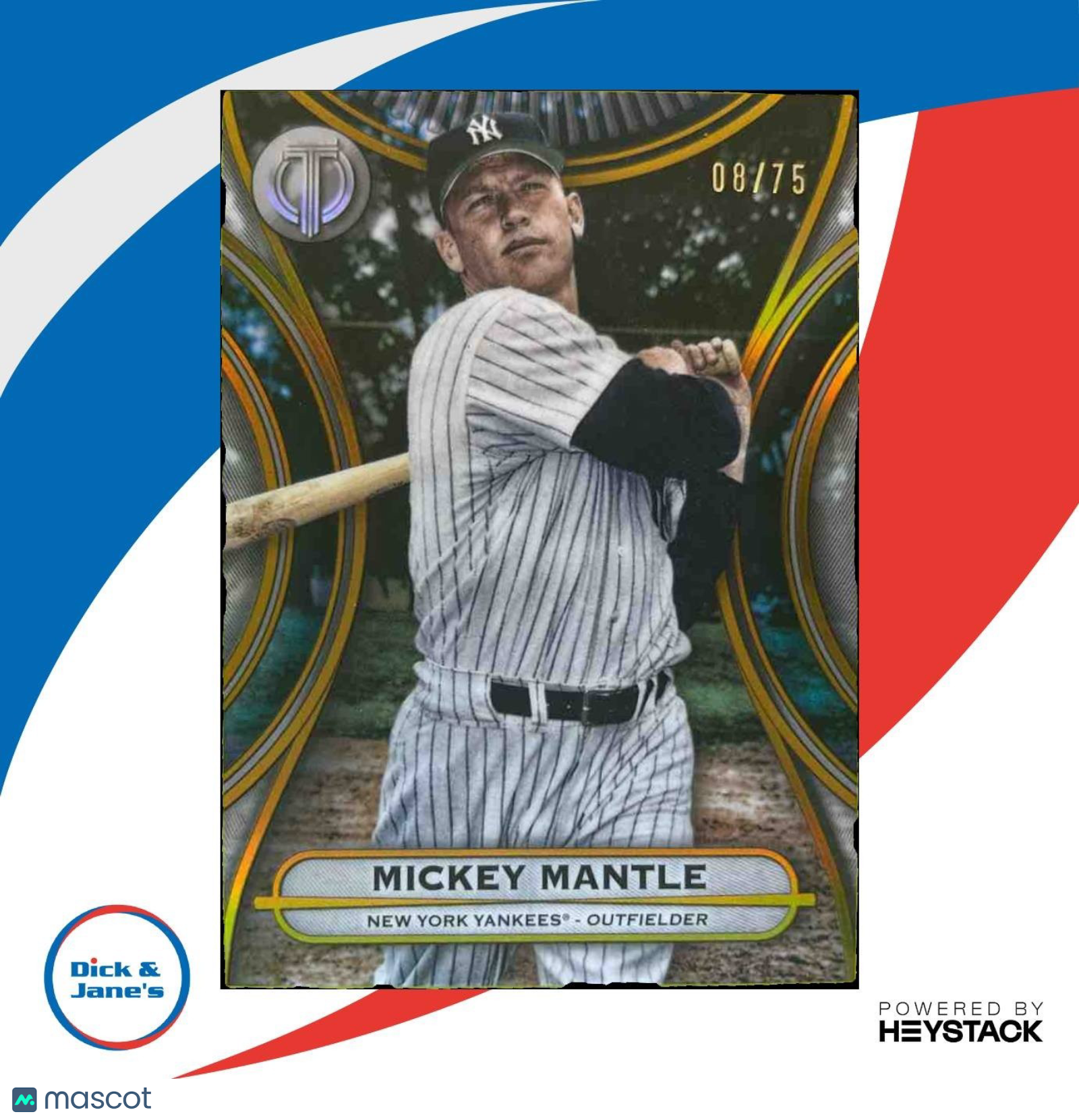 2025 Topps Tribute Mickey Mantle Gold 8/75 #32 New York Yankees - Sports Cards