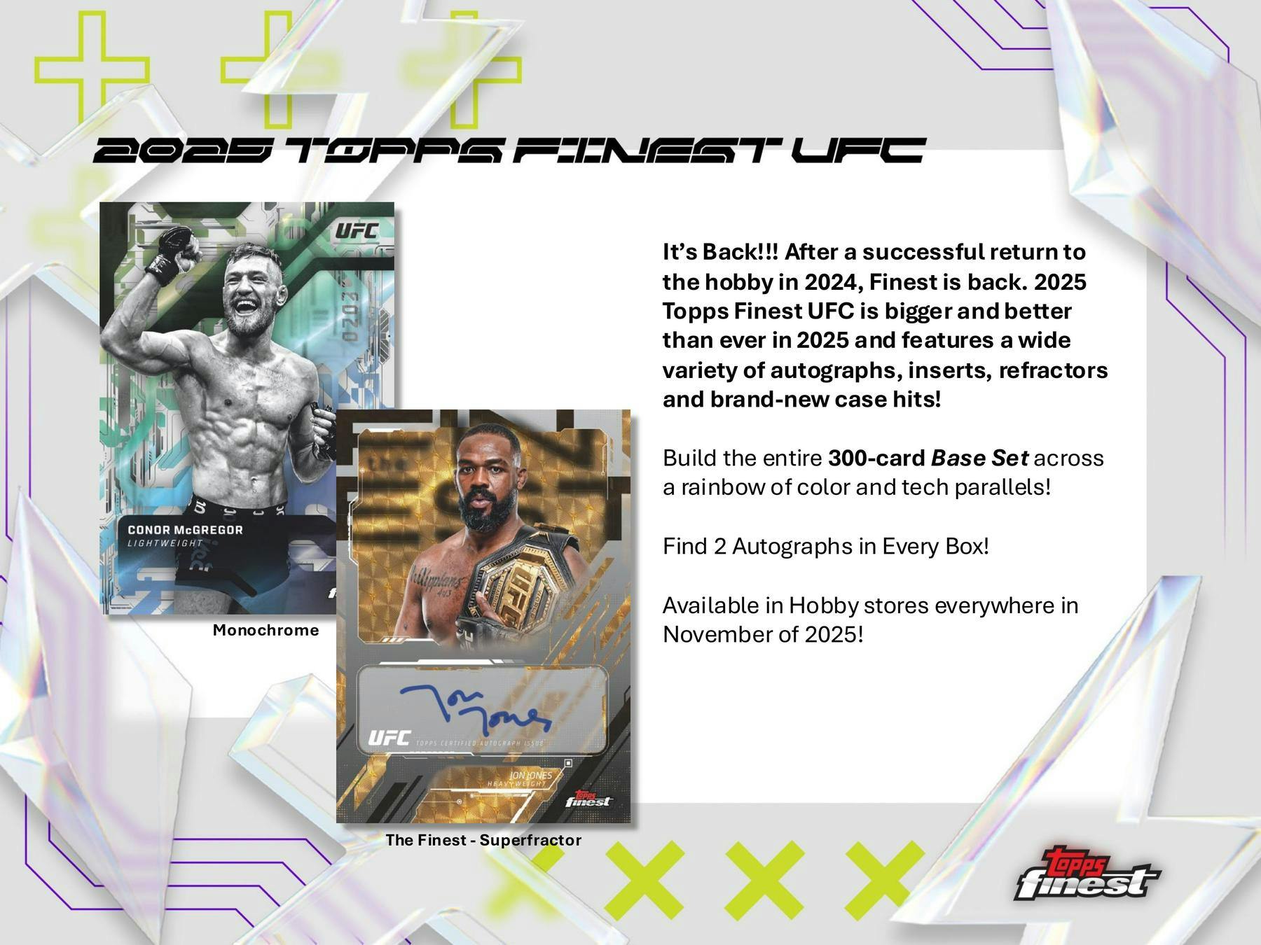 2025 Topps UFC Finest Hobby Box (2 Autos) MMA - Trading Cards