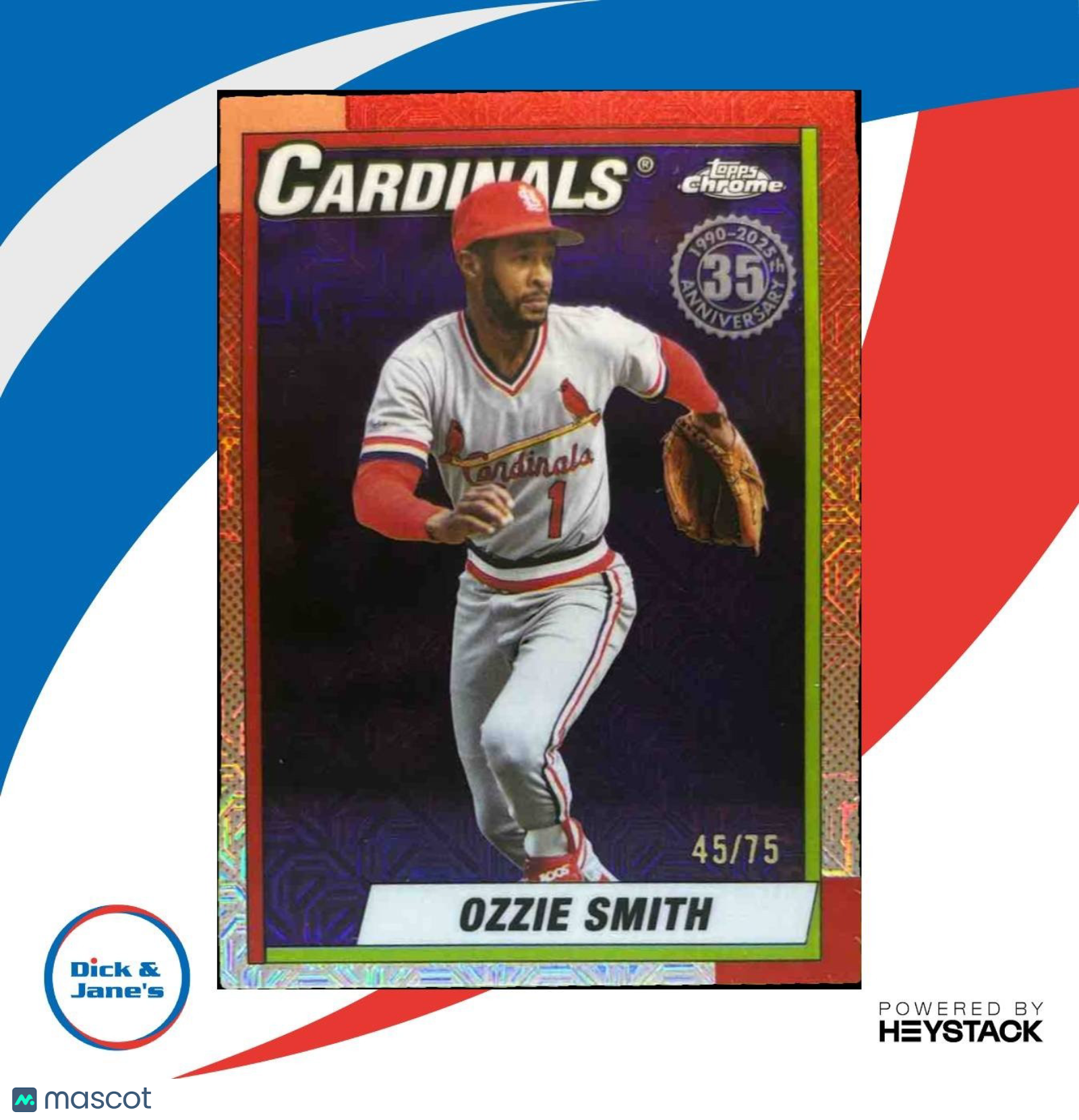 2025 Topps Update Ozzie Smith Silver Pack 1990 Chrome Gold Mojo /50 Cardinals - Sports Cards