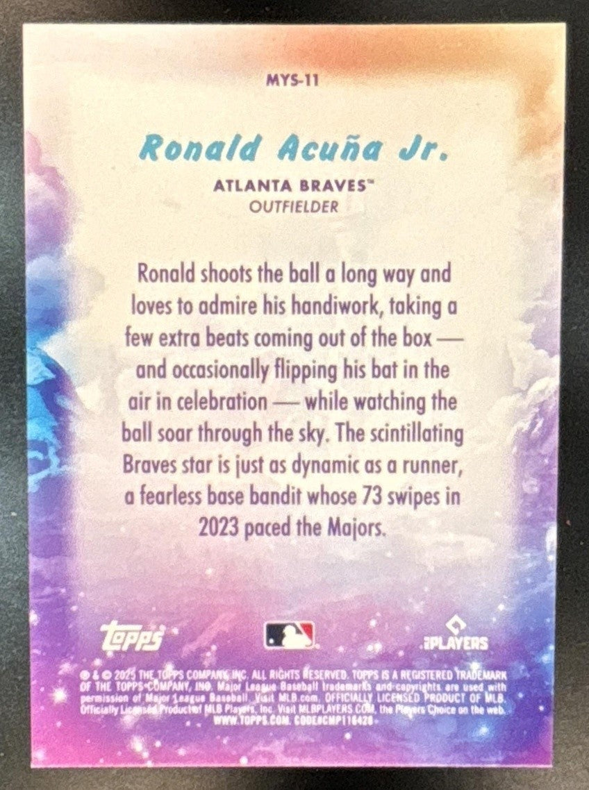 2025 Topps Update Ronald Acuna Jr. Mystical Pink Foil #MYS-11 Atlanta Braves - Sports Cards