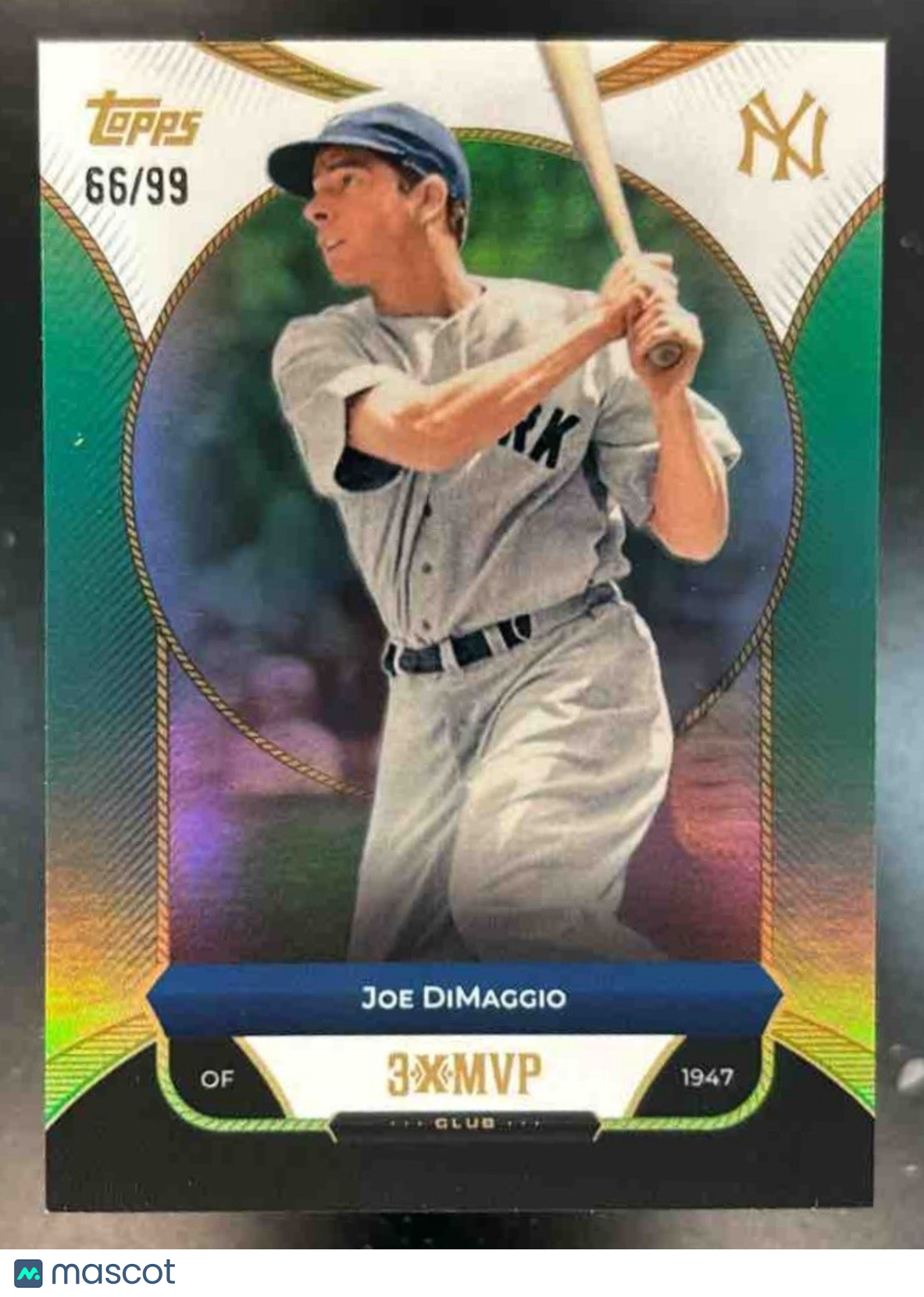 2025 Topps Welcome to the Club: 3-X MVP Joe DiMaggio 1947 Green Foil /99 Yankees - Sports Cards