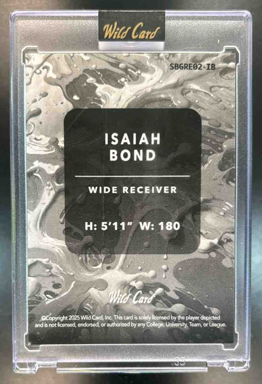 2025 Wild Card Splat Hobby Jumbo Isaiah Bond Green Mojo /10 Pittsburgh Steelers - Sports Cards