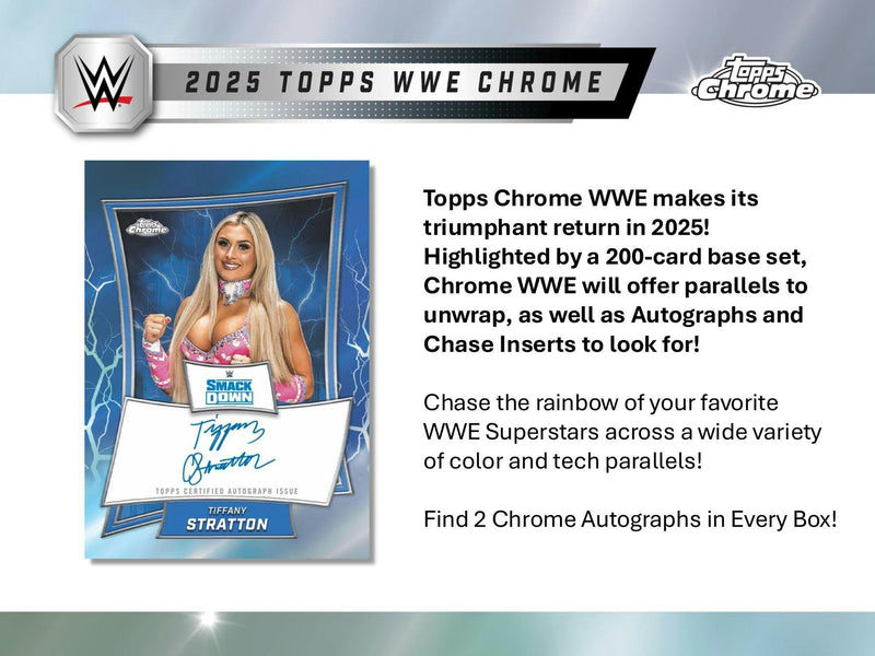 2025 Topps Chrome WWE Wrestling Hobby Box (2 Autos)  Jan 31st