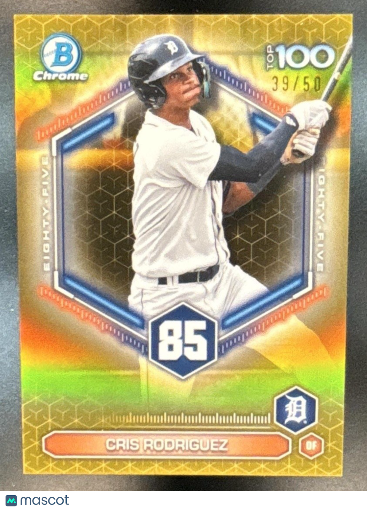 2026 Bowman Cris Rodriguez Scouts Top 100 Chrome Gold /50 #BTP-85 Detroit Tigers - Sports Cards