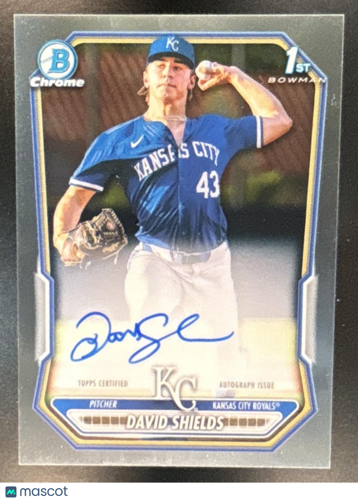 2026 Bowman David Shields Chrome Auto #CPA-DSH 1st Prospect Kansas City Royals - Sports Cards