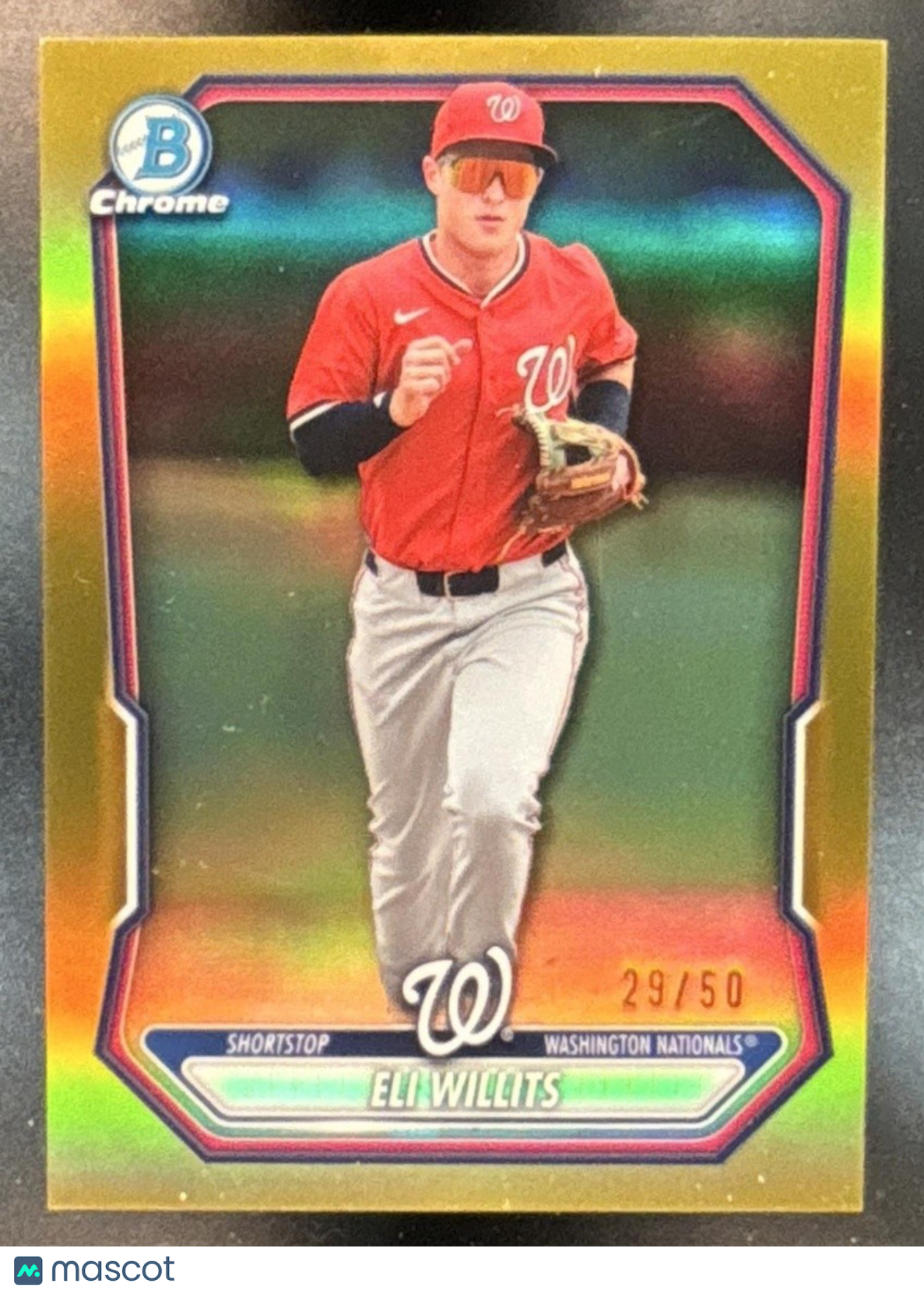 2026 Bowman Eli Willits Chrome Prospects Gold /50 #BCP-95 Washington Nationals - Sports Cards