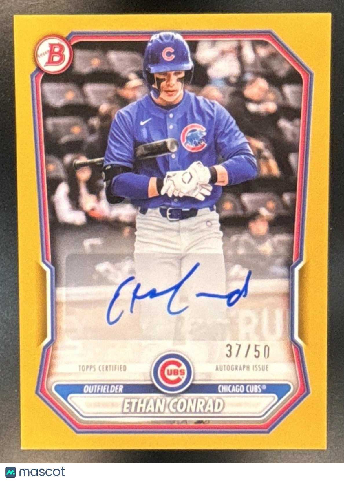2026 Bowman Ethan Conrad Prospect Retail Auto Gold Border /50 Chicago Cubs - Sports Cards
