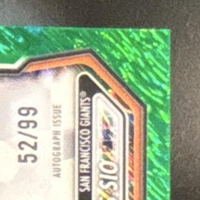2026 Bowman Jean Carlos Sio Chrome Auto Green Shimmer /99 1st Prospect Giants - Sports Cards