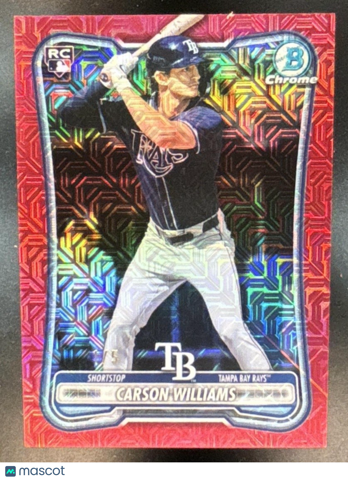 2026 Bowman Mega Box Carson Williams Chrome Red Mojo /5 #39 RC Tampa Bay Rays - Sports Cards