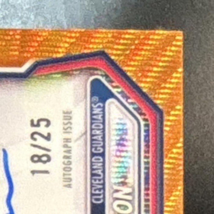 2026 Bowman Riley Nelson Chrome Auto Orange Wave /25 1st Prospect Guardians - Sports Cards