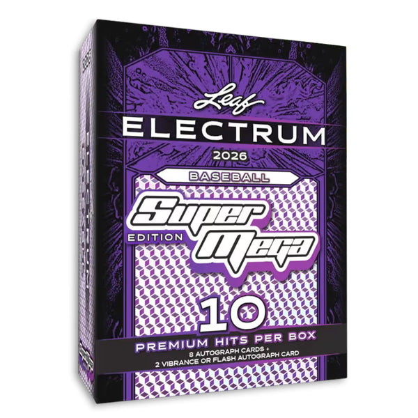 2026 Leaf Electrum Baseball Hobby Super Mega Box (8 Autos + 2 Bonus Autos) - MLB Hobby Box
