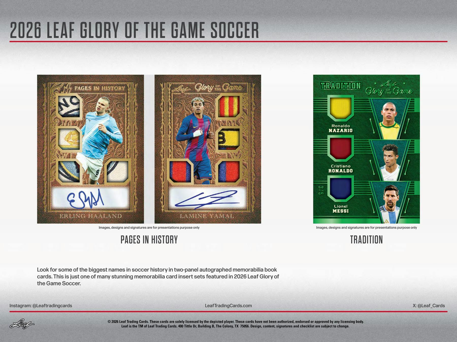 2026 Leaf Glory of the Game Soccer Hobby Box (4 Premium Hits) - Soccer Hobby Box