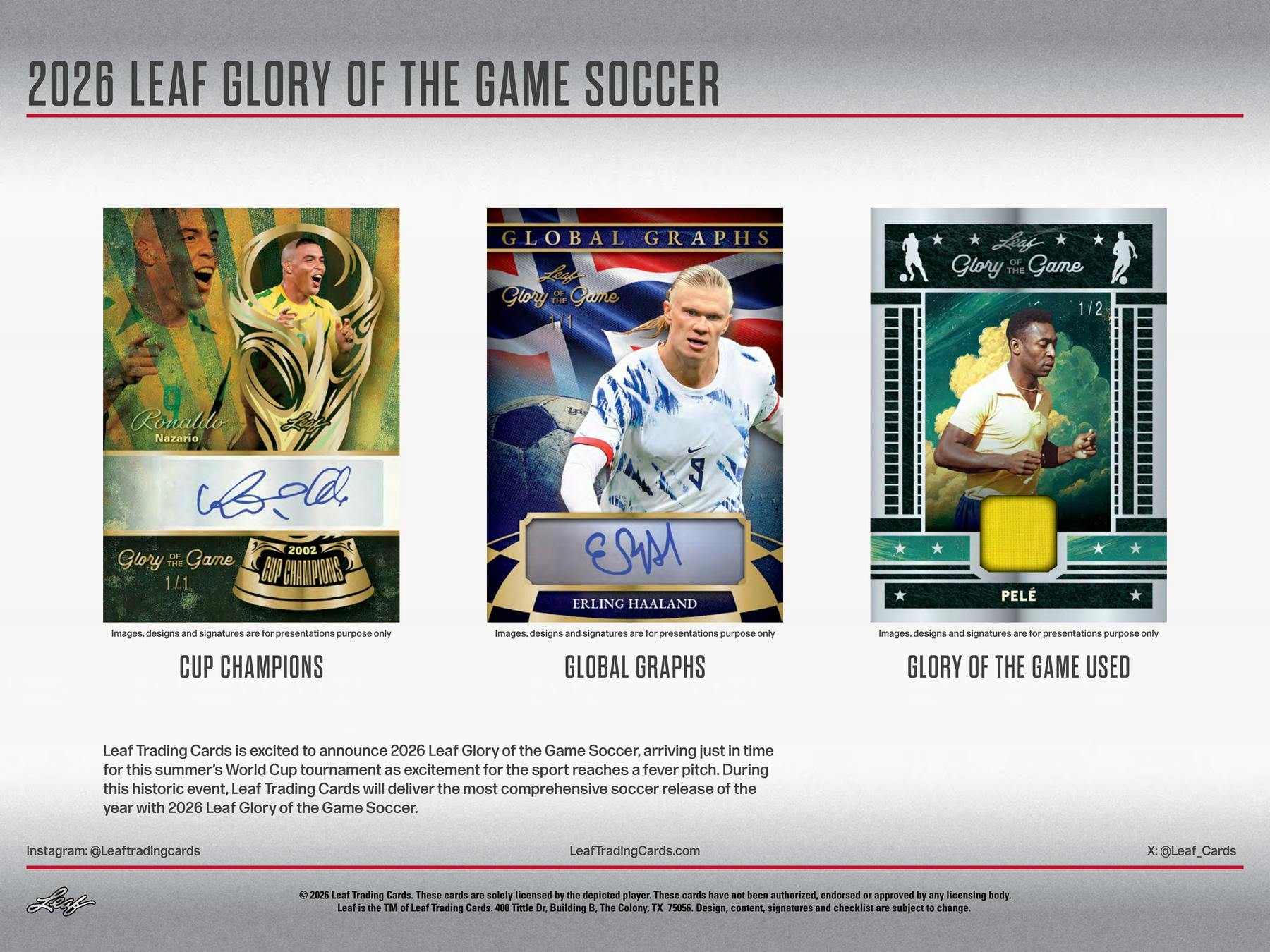 2026 Leaf Glory of the Game Soccer Hobby Box (4 Premium Hits) - Soccer Hobby Box
