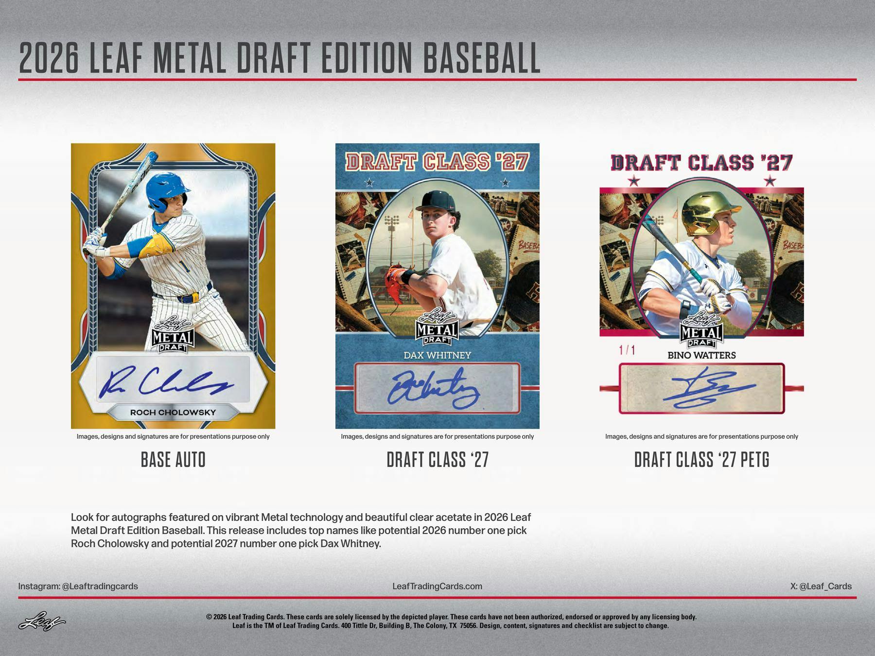 2026 Leaf Metal Draft Baseball Hobby Box (9 Autos) - MLB Hobby Box