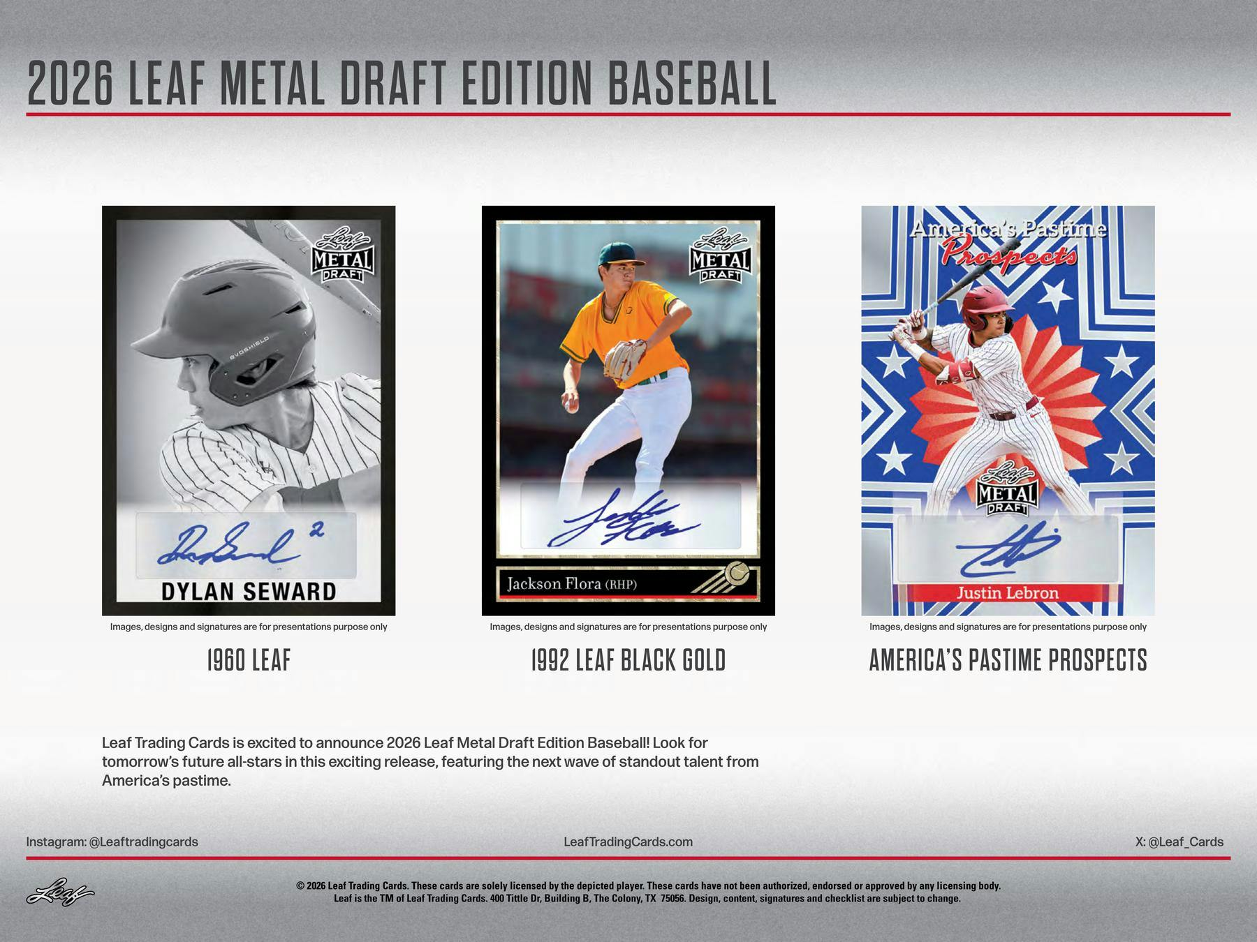 2026 Leaf Metal Draft Baseball Hobby Box (9 Autos) - MLB Hobby Box