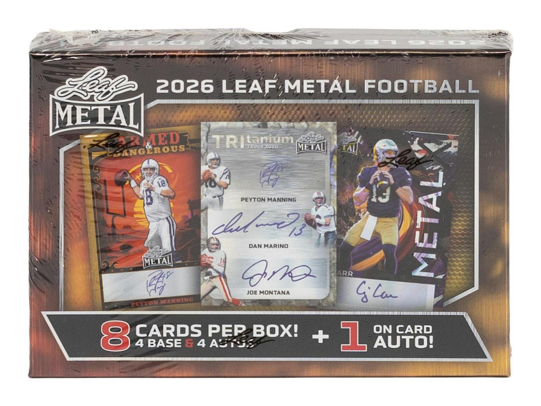 2026 Leaf Metal Football Jumbo Box (4 Autos Plus) - Hobby Box