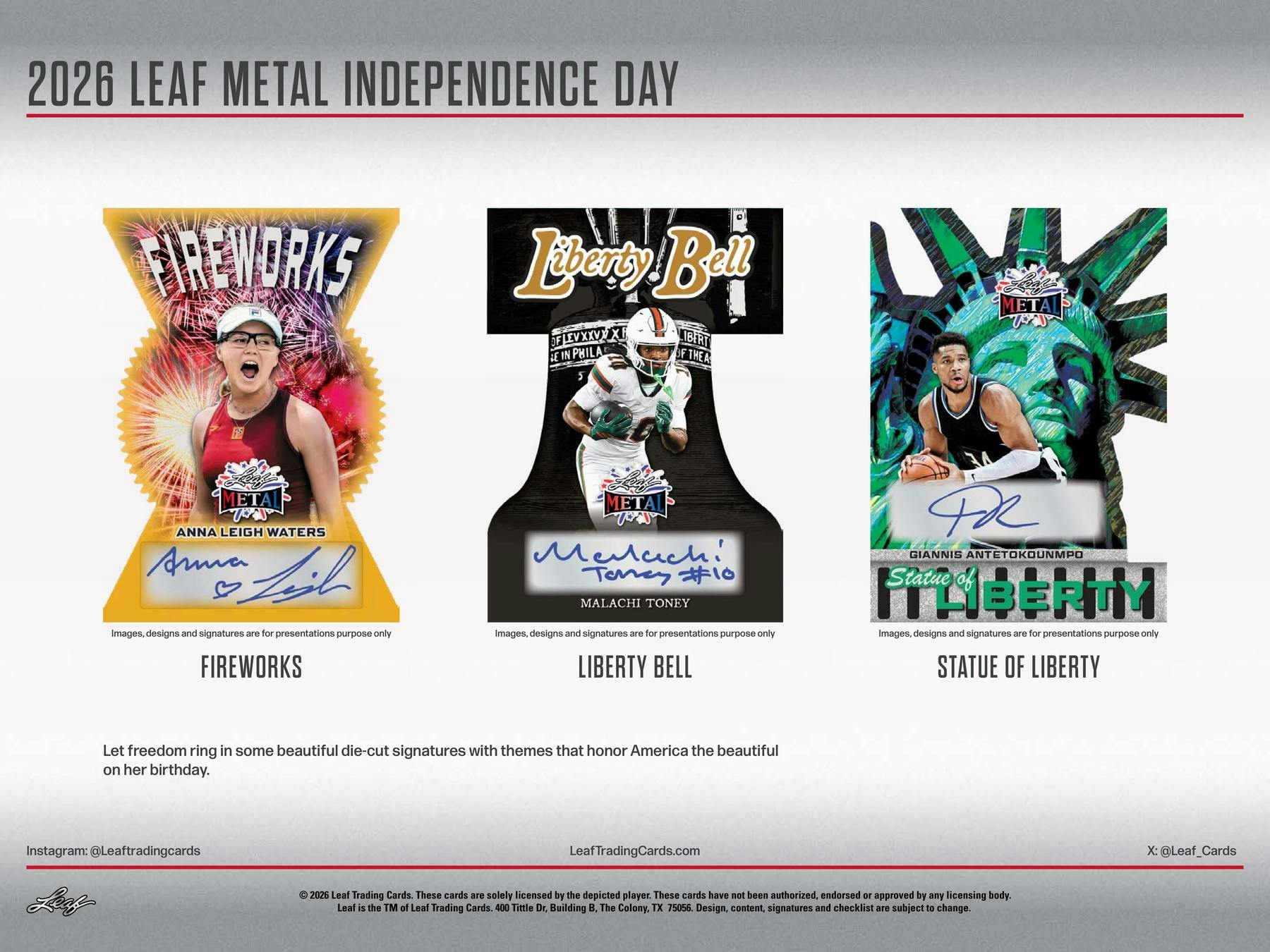 2026 Leaf Metal Independence Day Hobby Box (3 Autographs) - Hobby Box