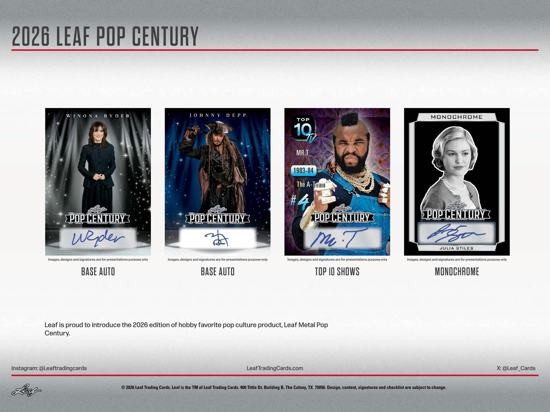 2026 Leaf Metal Pop Century Hobby Box (4 Autos) - Hobby Box