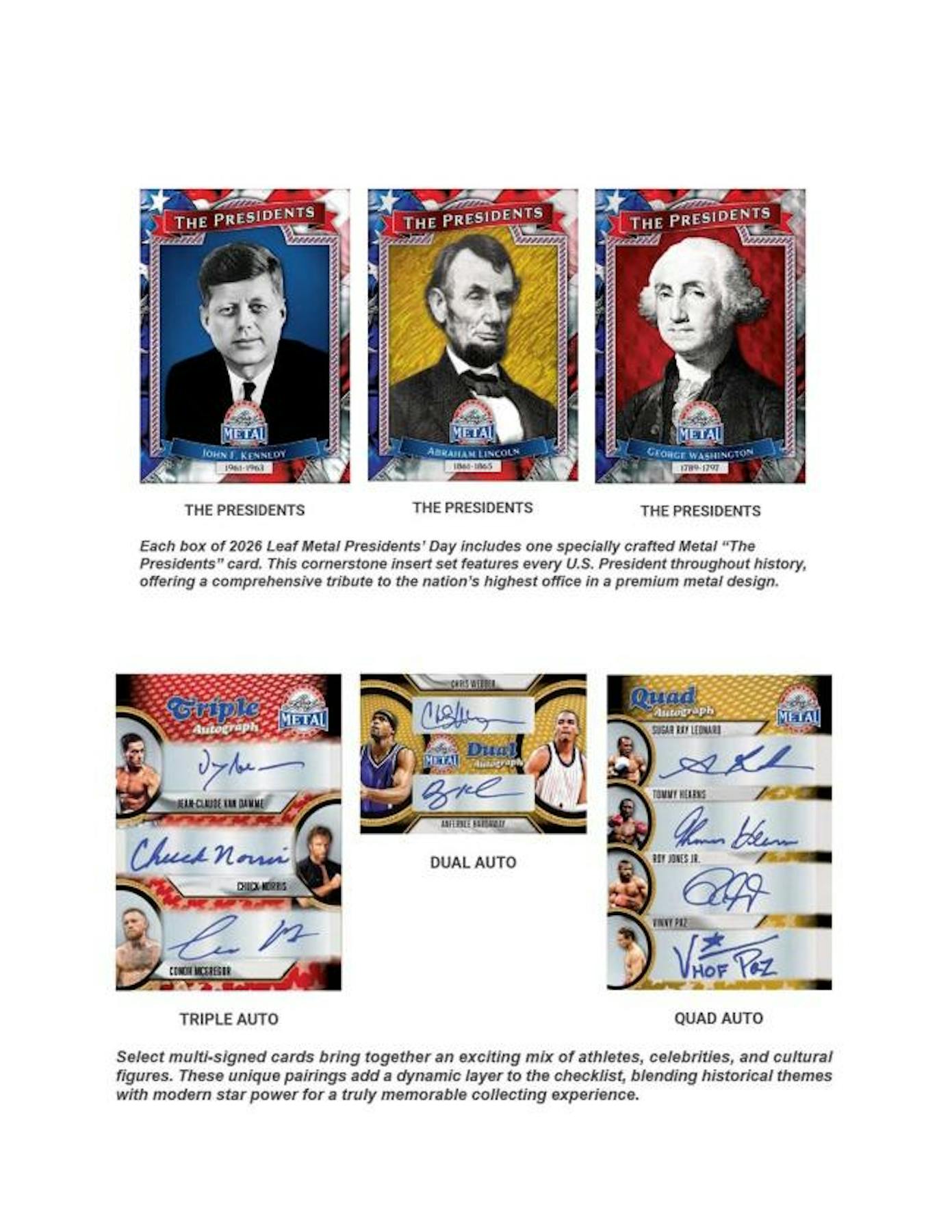 2026 Leaf Metal Presidents’ Day Hobby Box (3 Autos) - Hobby Box