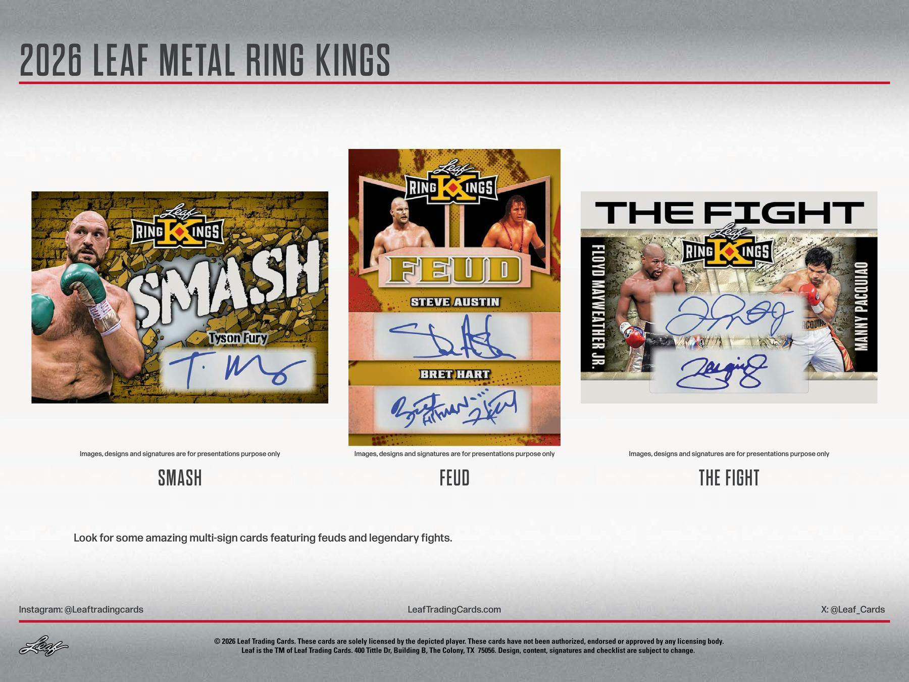 2026 Leaf Metal Ring Kings Boxing Wrestling MMA Hobby Box (3 Autos) - Hobby Box
