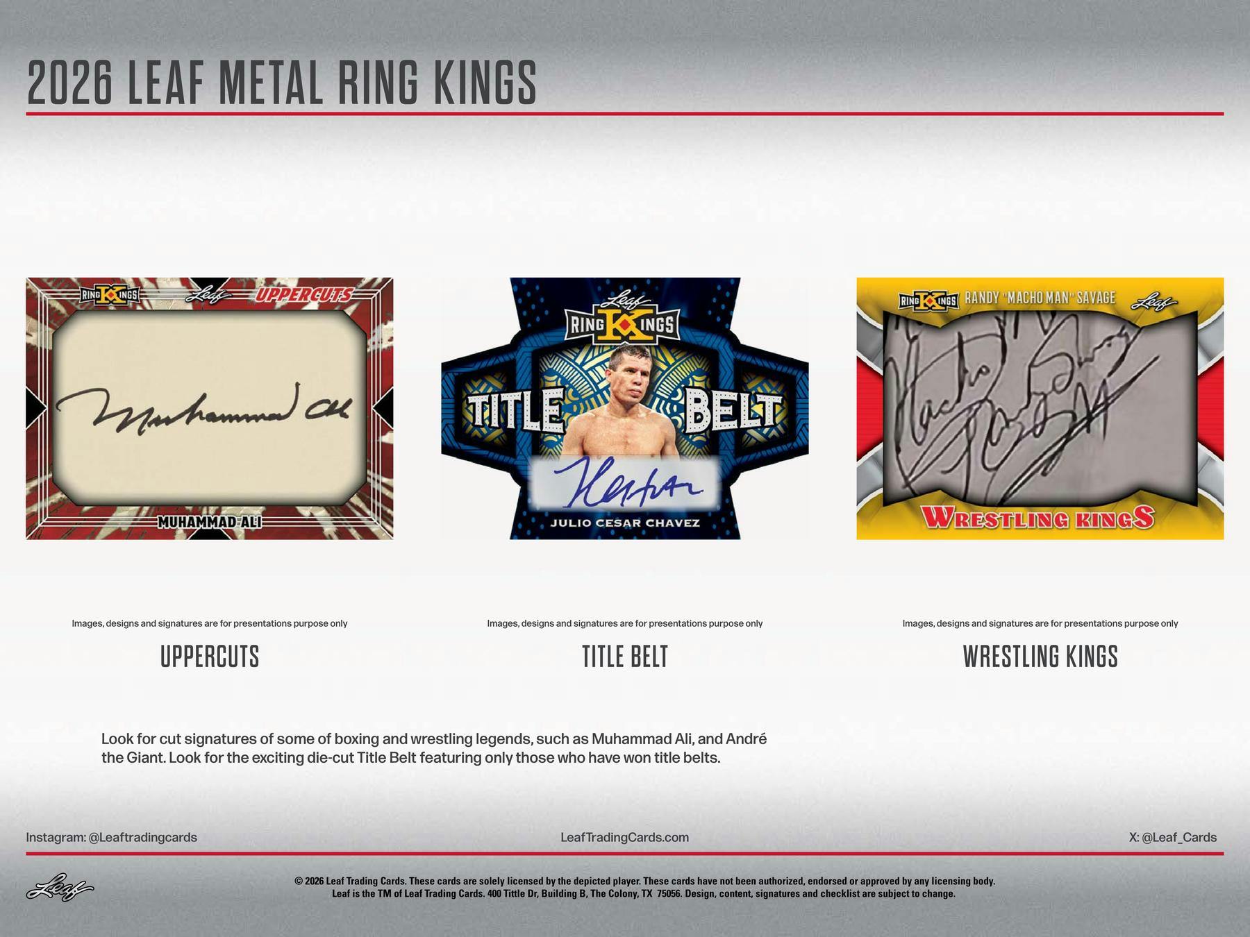 2026 Leaf Metal Ring Kings Boxing Wrestling MMA Hobby Box (3 Autos) - Hobby Box