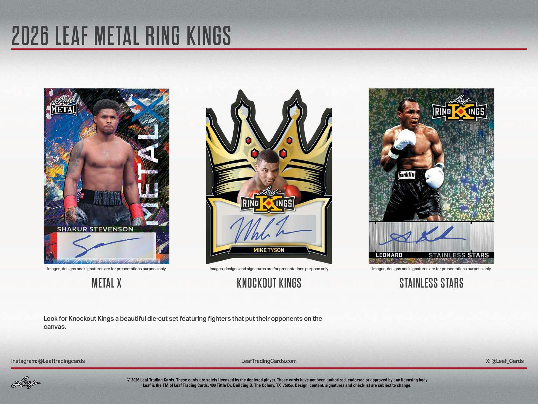 2026 Leaf Metal Ring Kings Boxing Wrestling MMA Hobby Box (3 Autos) - Hobby Box