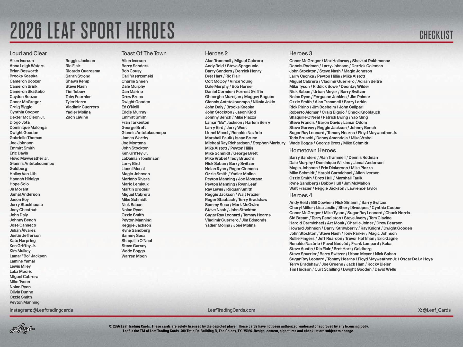 2026 Leaf Metal Sports Heroes Hobby Box (3 Autos) - Hobby Box