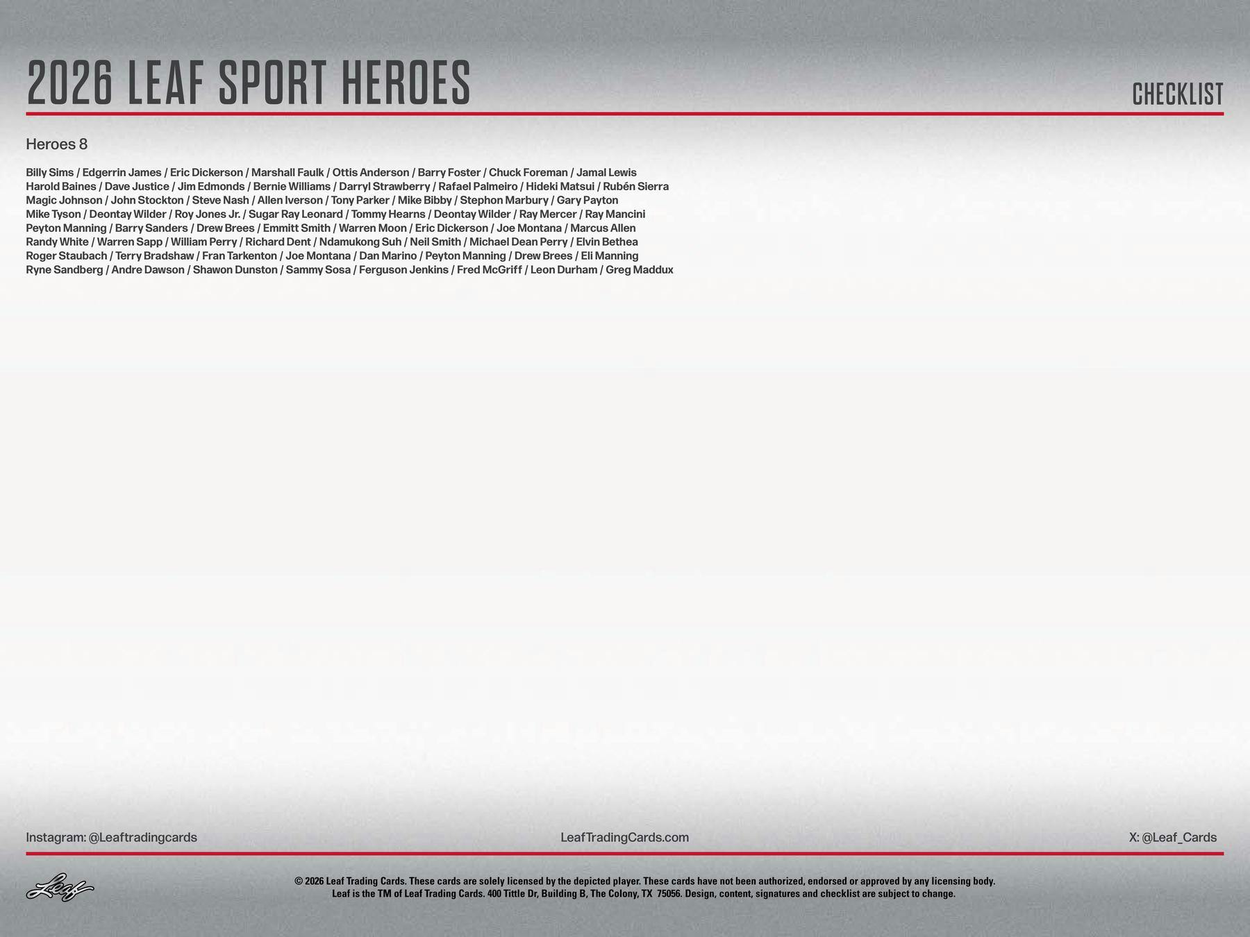 2026 Leaf Metal Sports Heroes Hobby Box (3 Autos) - Hobby Box