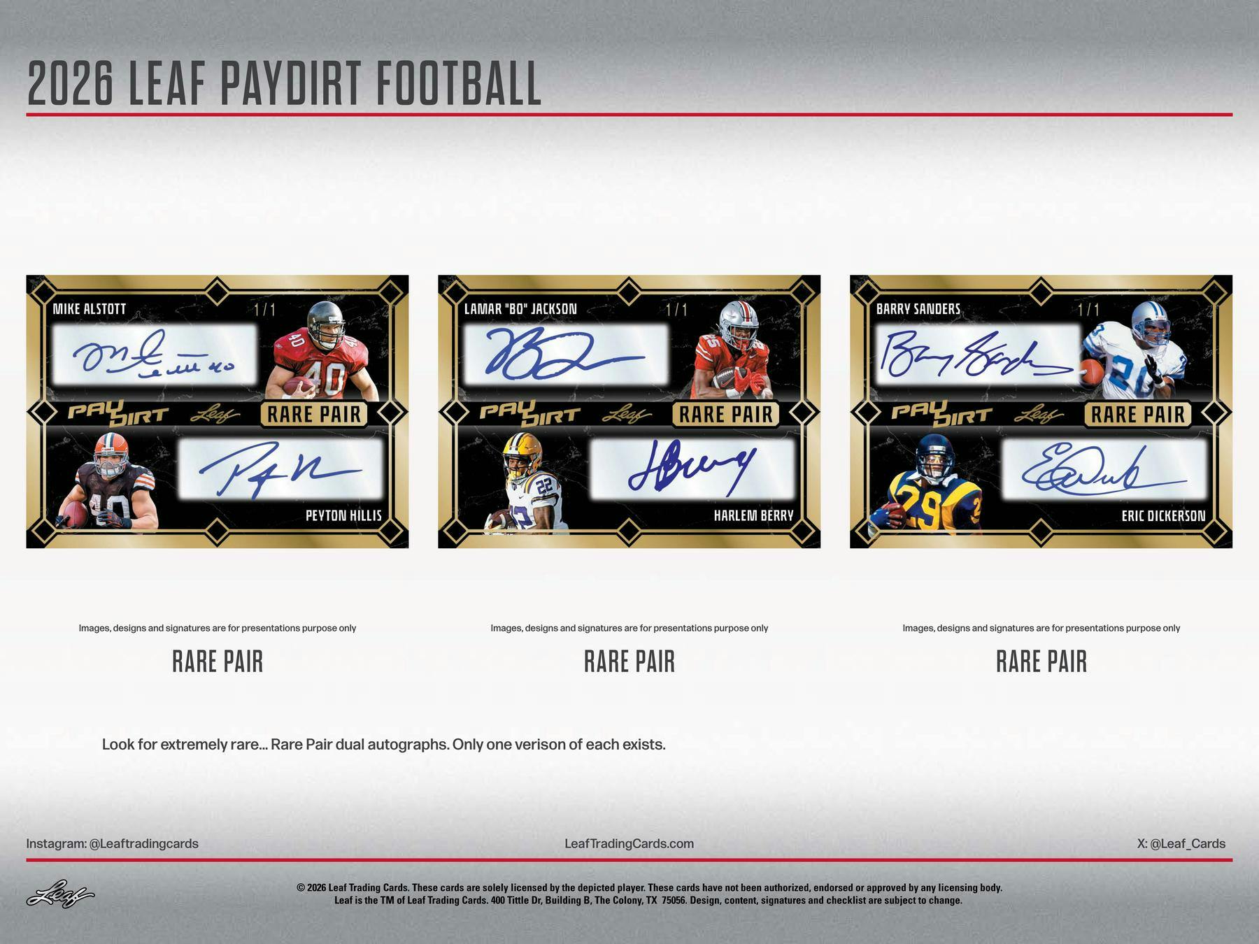 2026 Leaf Paydirt Football Hobby Box (4 Autos) - Hobby Box