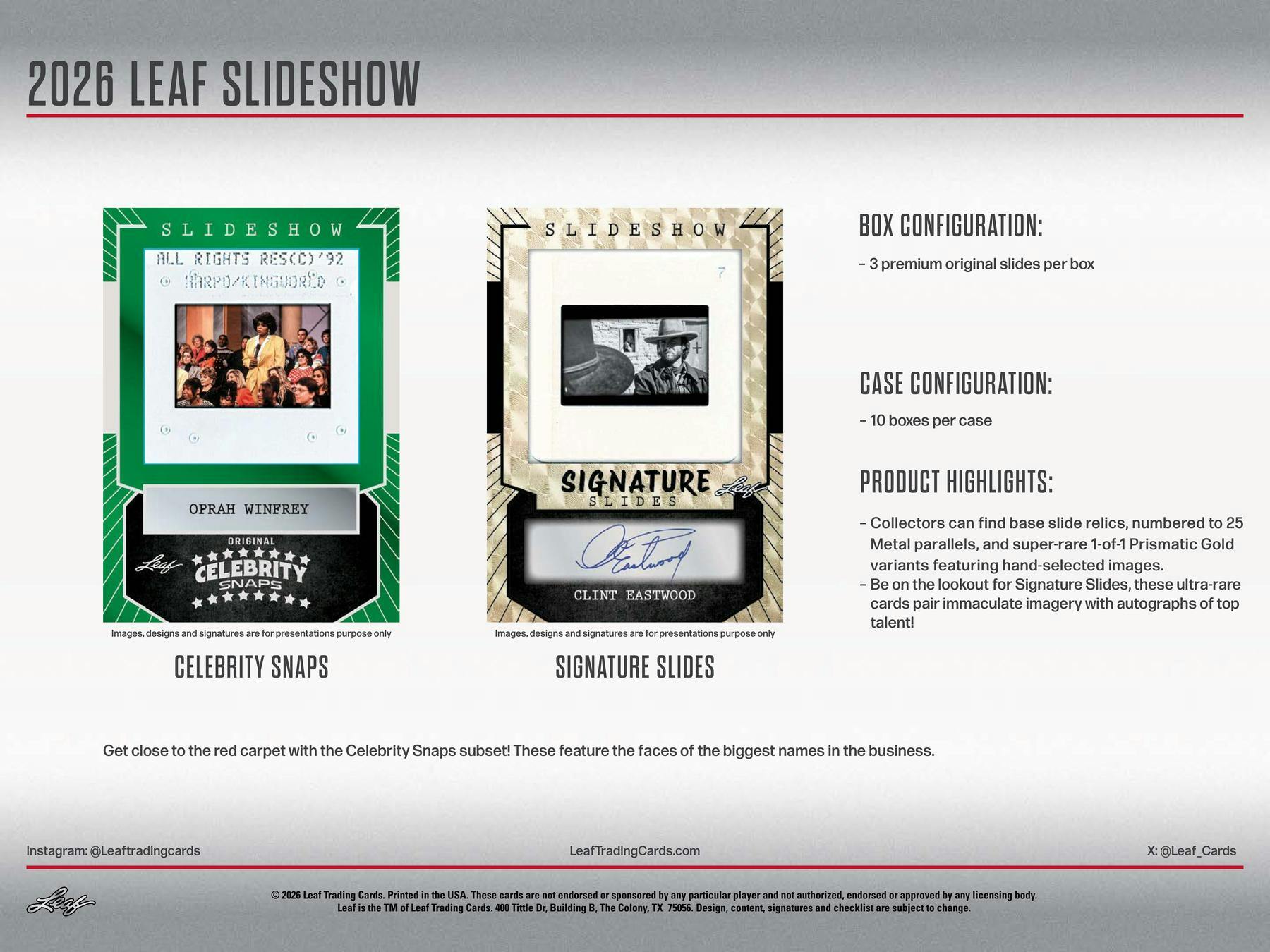 2026 Leaf Slideshow Hobby Box - Collectible Trading Cards