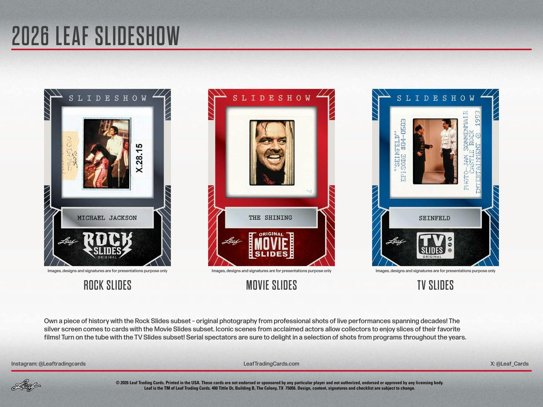 2026 Leaf Slideshow Hobby Box - Collectible Trading Cards