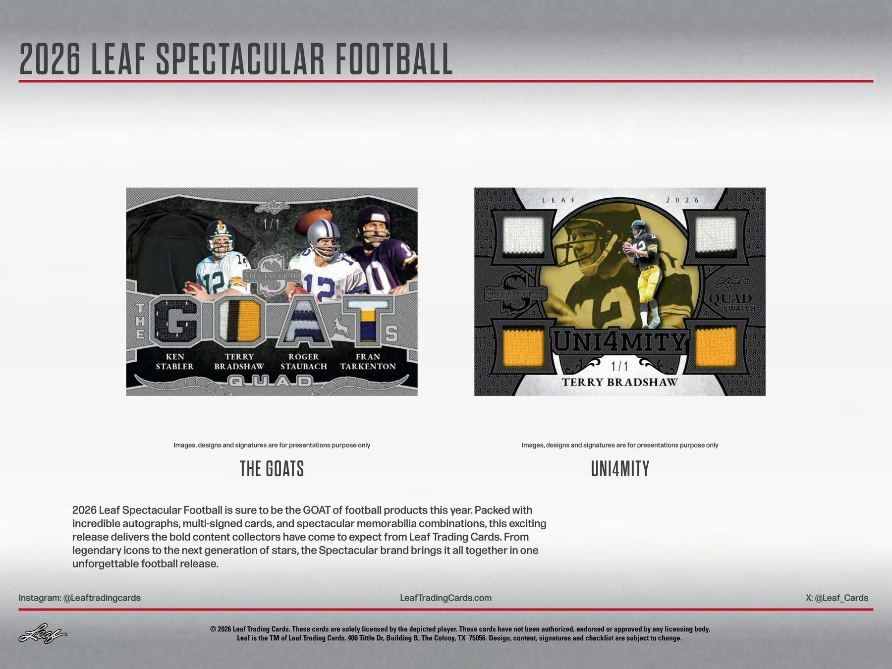 2026 Leaf Spectacular Football Hobby Box (6 Premium Cards) - Hobby Box